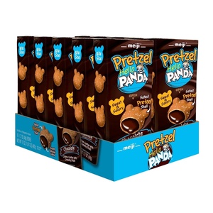 image:imageMEIJI Hello Panda Pretzel Cookies Chocolate Crme Filled  17oz Pack of 10  Crunchy Pretzel Shell with Smooth Delicious Crme