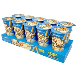 image:imageMEIJI Yan Yan Dipping Sticks Chocolate Crme  2 oz Pack of 10  Cracker Sticks with Fun Animals PhrasesVanilla