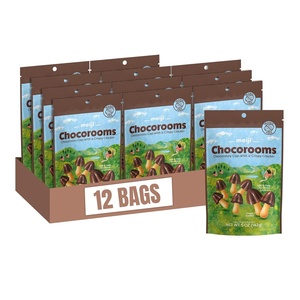image:imageMeiji Chocorooms Crispy Crackers Milk and Dark Chocolate Combination  5 oz Pack of 12  Bite Sized Crackers in Fun Mushroom ShapesChocolate