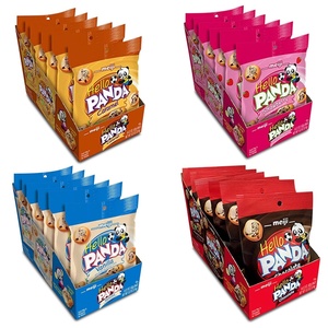 image:imageMeiji Hello Panda Cookies Bundle  Chocolate Vanilla Strawberry and Caramel Crme Filled  22 oz Pack of 6  Bite Sized Cookies with Fun Panda Sports