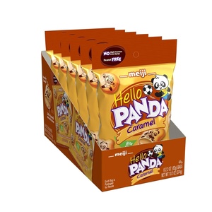 image:imageMeiji Hello Panda Cookies Chocolate Crme Filled  22 oz Pack of 6  Bite Sized Cookies with Fun Panda SportsCaramel