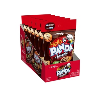 image:imageMeiji Hello Panda Cookies Chocolate Crme Filled  22 oz Pack of 6  Bite Sized Cookies with Fun Panda SportsChocolate