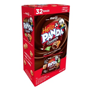 image:imageMeiji Hello Panda Cookies Chocolate Crme Filled  32 Count 075oz Packages  Bite Sized Cookies with Fun Panda Sports