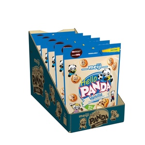 image:imageMeiji Hello Panda Cookies Strawberry Crme Filled  7 Oz Pack of 6  Bite Sized Cookies with Fun Panda SportsVanilla
